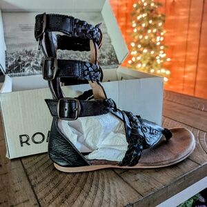 Roan Black Braided Women's Sandals